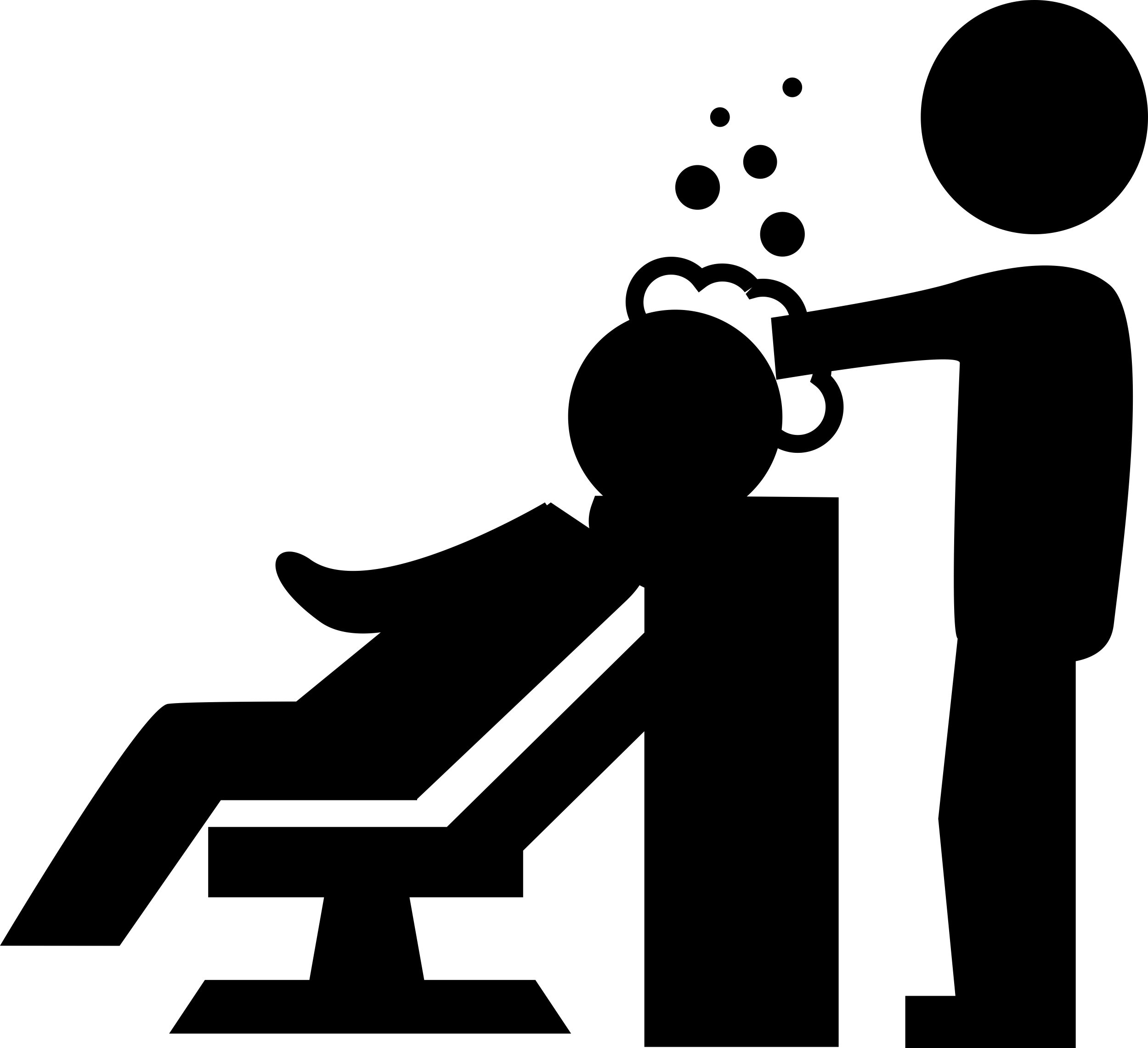 Hairdresser Washing The Hair Of A Client With Bubbles Shampoo Stencil Svg Vector Free Vectors